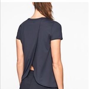 NWOT Athleta Sunlover UPF Tulip Back Tee navy 2x